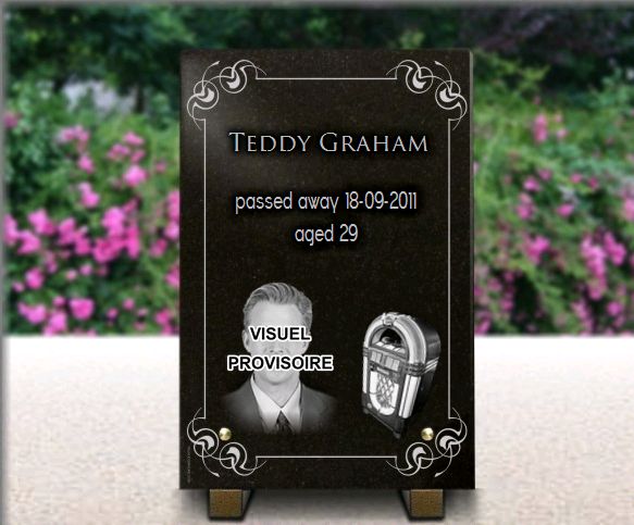 Memorial plaque granite . 30 x 20 cm.
