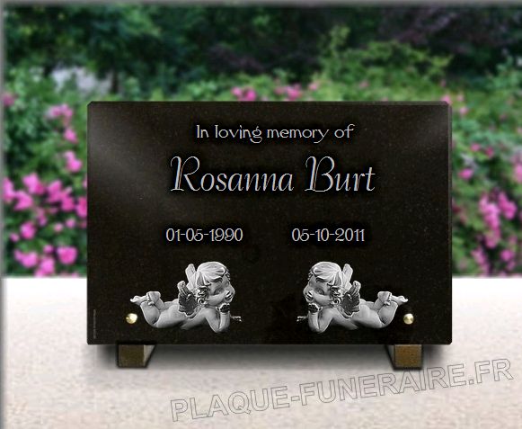 Memorial plaque granite . 20 x 30 cm.