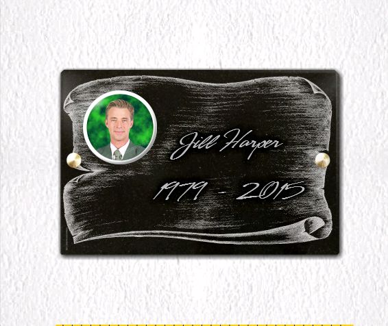 Memorial plaque granite . 20 x 30 cm.