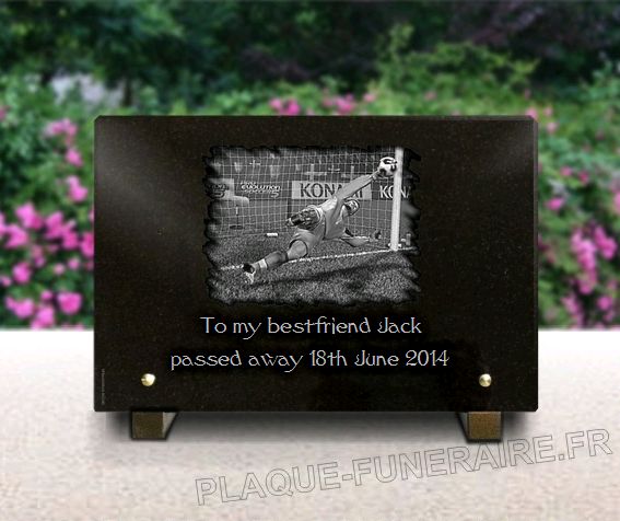 Memorial plaque granite . 20 x 30 cm.