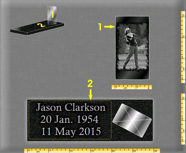 Memorial plaque granite . 17 x 30 cm.