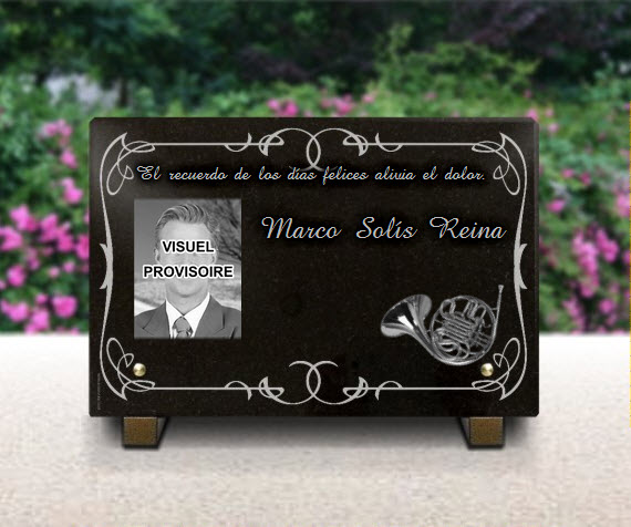 PLACA FUNERARIA granito  . 20 x 30 cm.