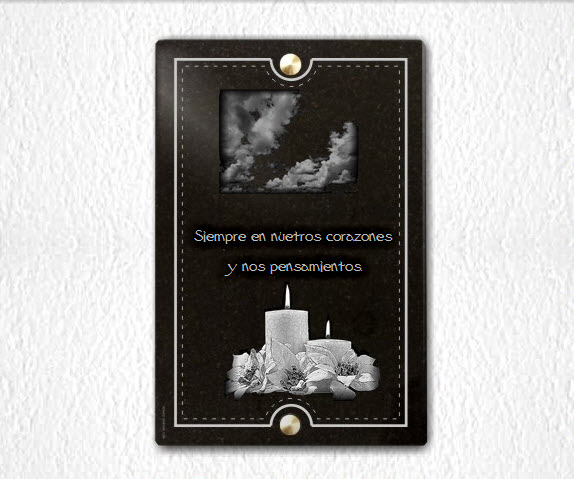 PLACA FUNERARIA granito Nubes. 30 x 20 cm.