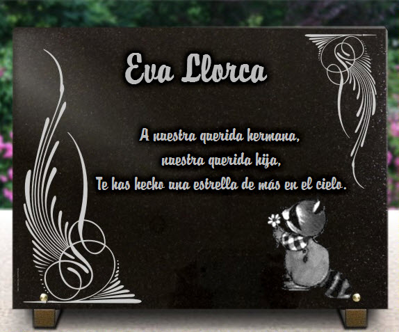 PLACA FUNERARIA granito  . 30 x 40 cm.