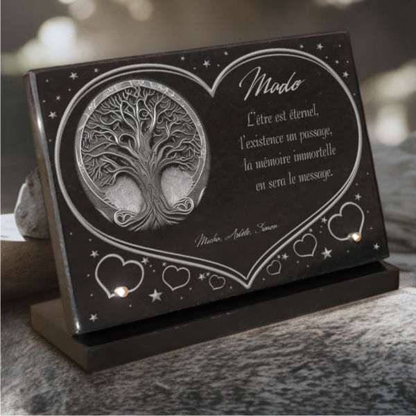 Plaque funeraire avec arbre de vie