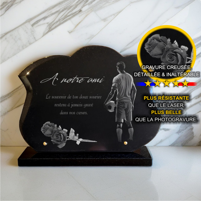Plaque funéraire football