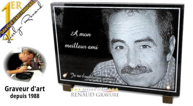 Plaque funeraire avec photo