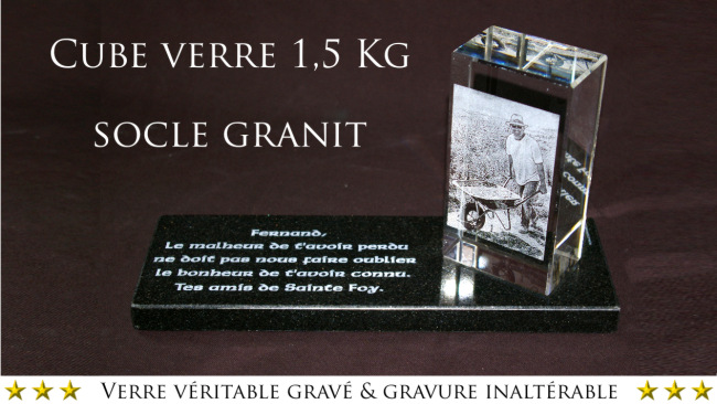 Plaque tombale personnalisée avec photo gravée