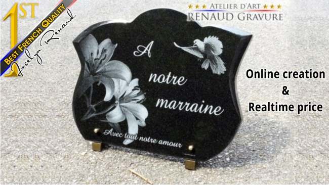 Beautiful granite memorial plaque to customize
