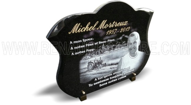 plaque funéraire avec photo