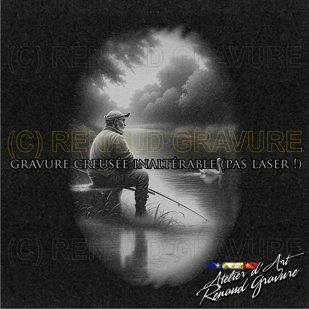 motif Pêcheur pour personnaliser votre plaque funéraire