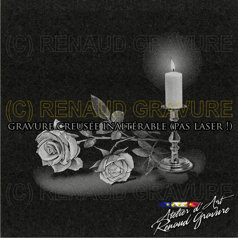 motif bougie pour personnaliser votre plaque funéraire