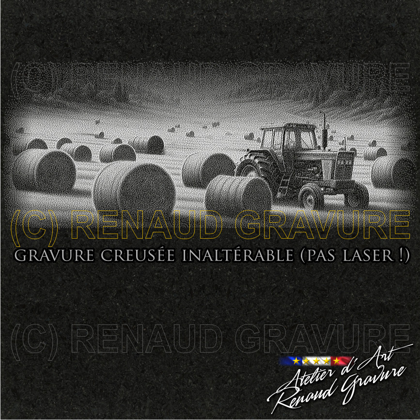 motif agriculteur pour personnaliser votre plaque funéraire