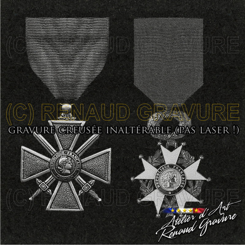 motif médaille pour personnaliser votre plaque commémorative de militaire