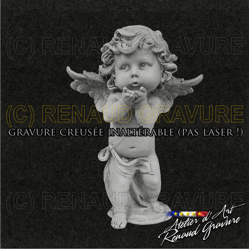motif chérubin ange pour personnaliser votre plaque funéraire enfant