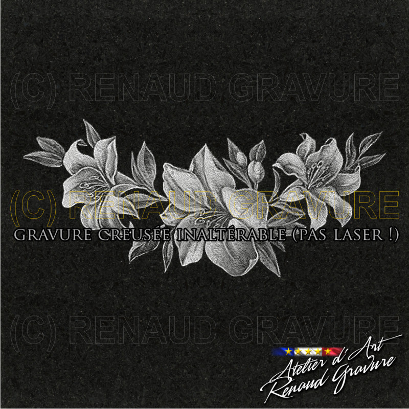 motif fleurs pour personnaliser votre plaque funéraire à coller