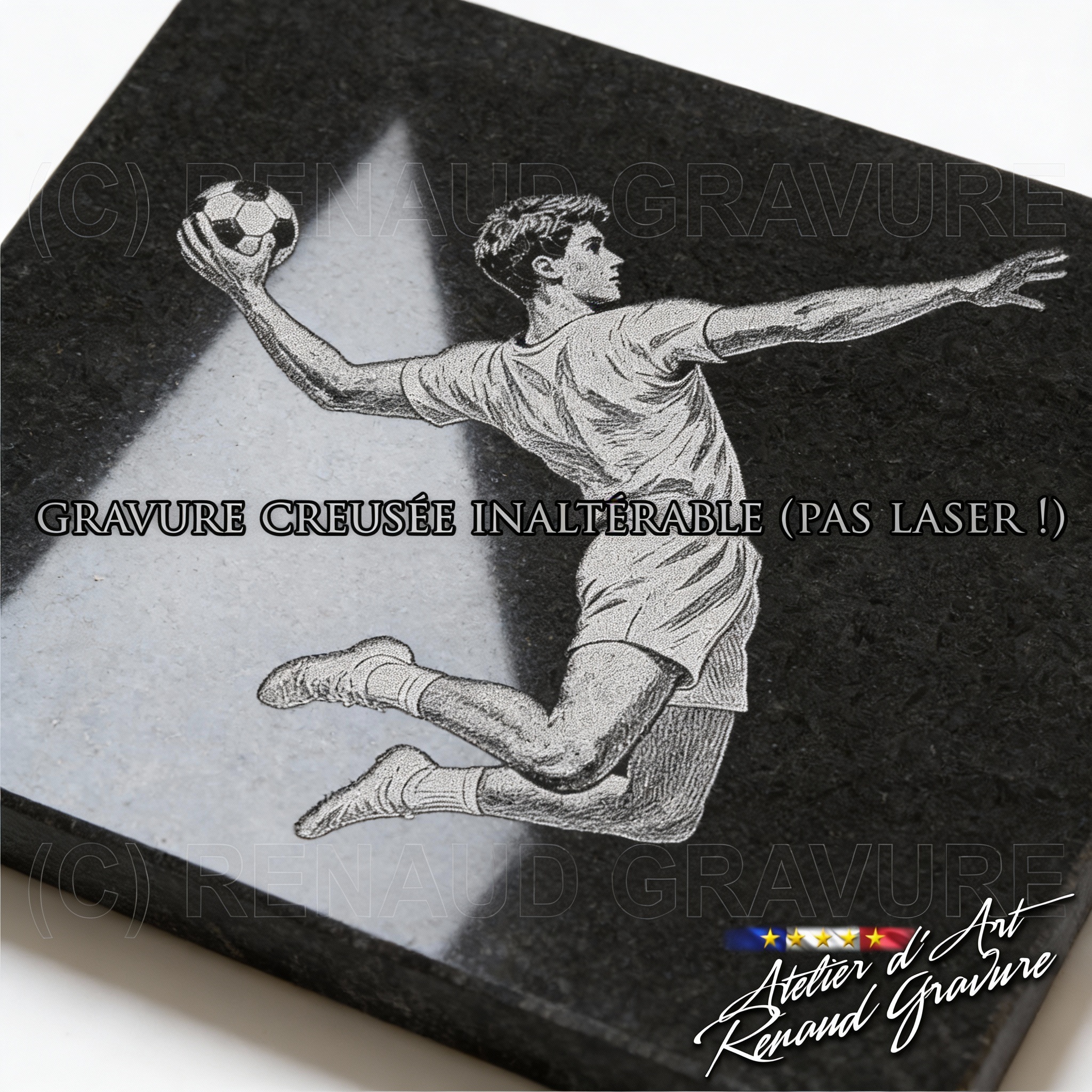 motif handballeur pour personnaliser votre plaque funéraire handball