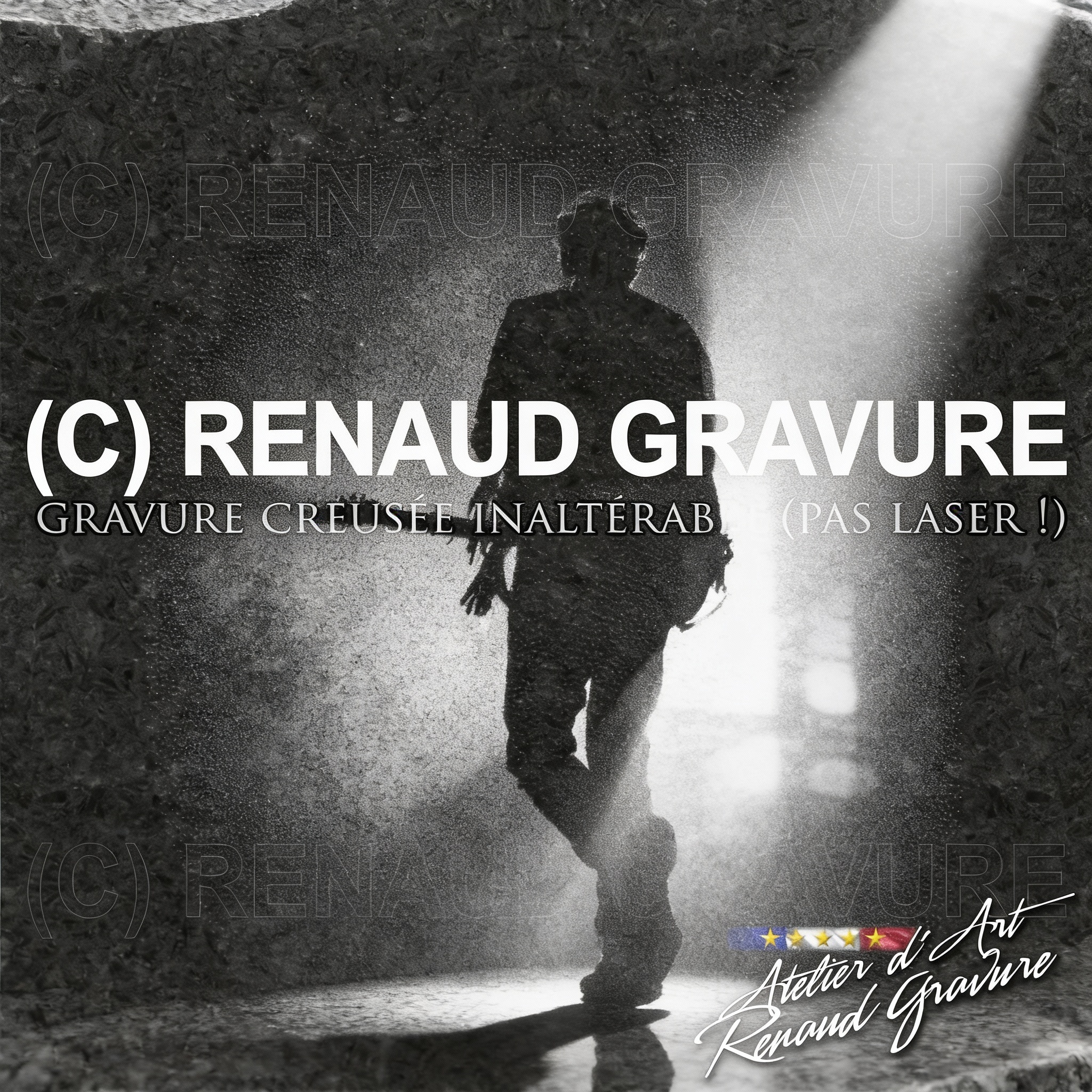 motif guitariste pour personnaliser votre plaque funéraire avec guitare