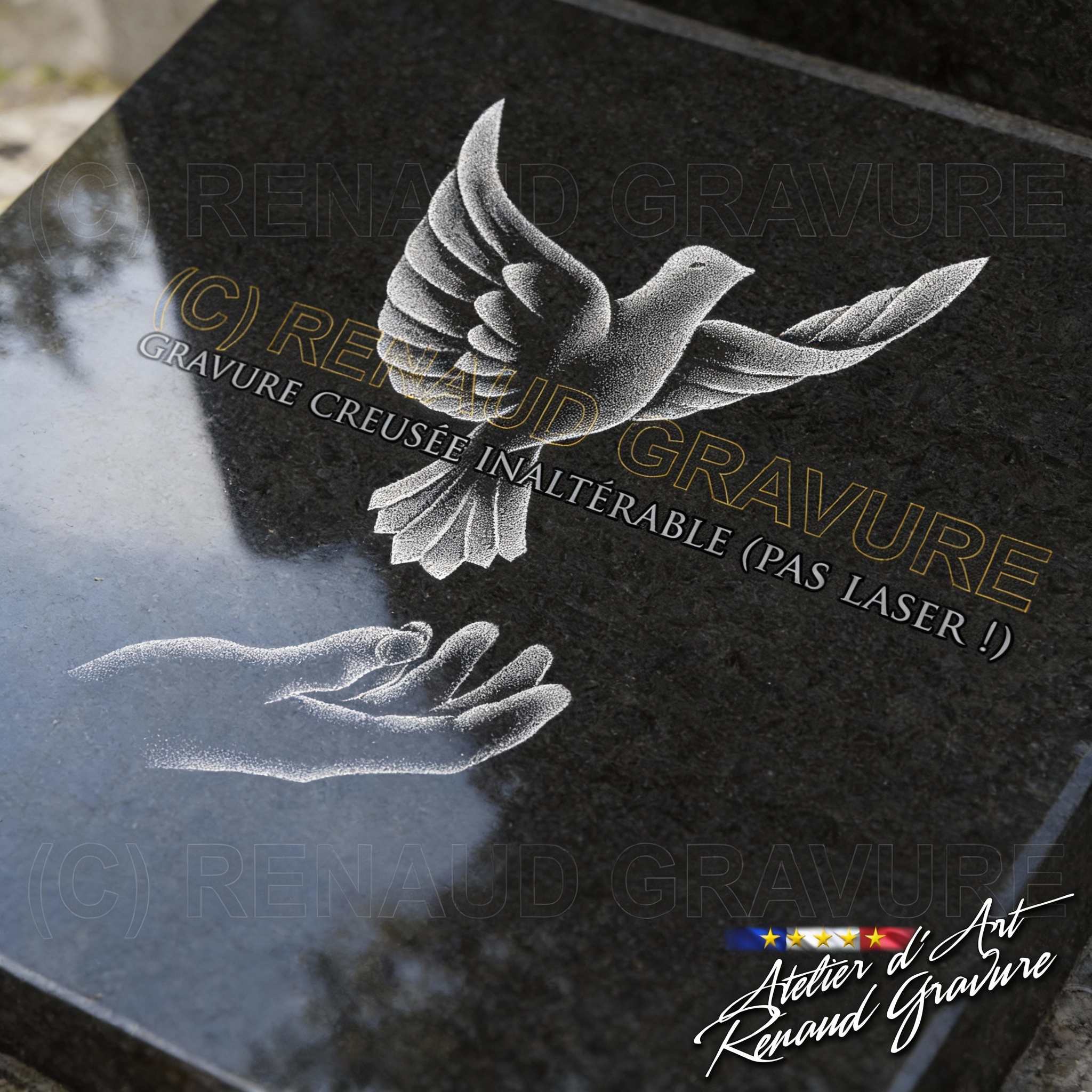 motif colombe pour personnaliser votre plaque funéraire oiseau