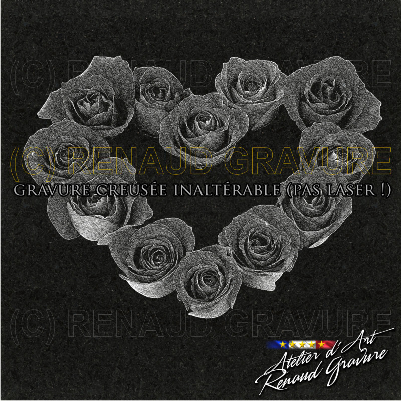 motif fleurs pour personnaliser votre plaque funéraire d'exception