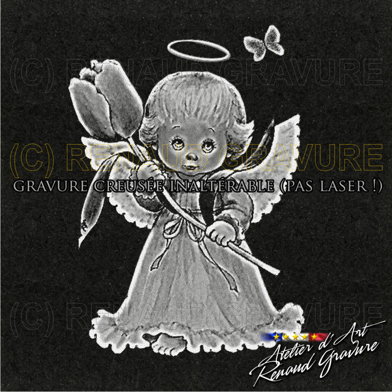 motif ange ou chérubin pour personnaliser votre plaque funéraire originale