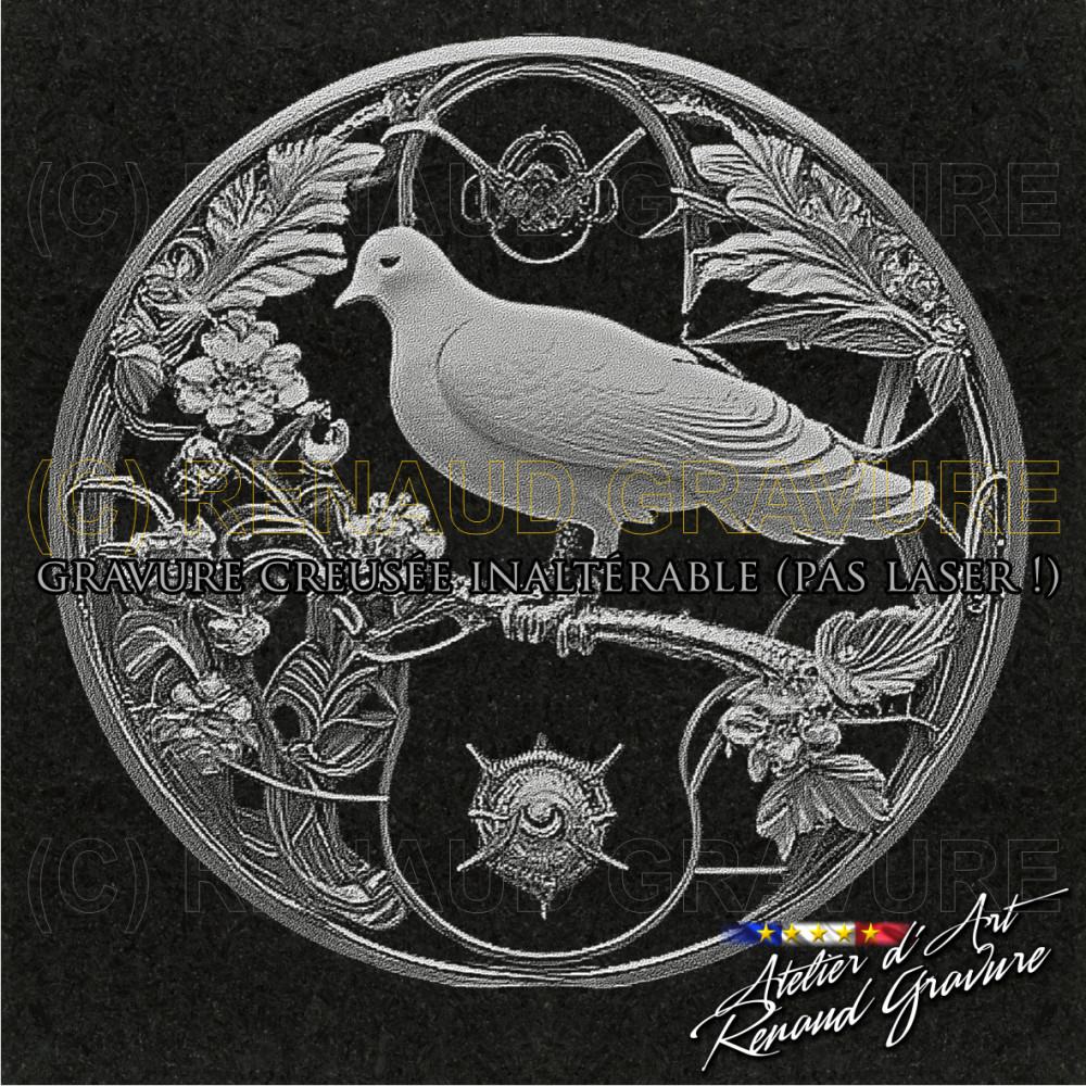 motif colombe pour personnaliser votre plaque tombale