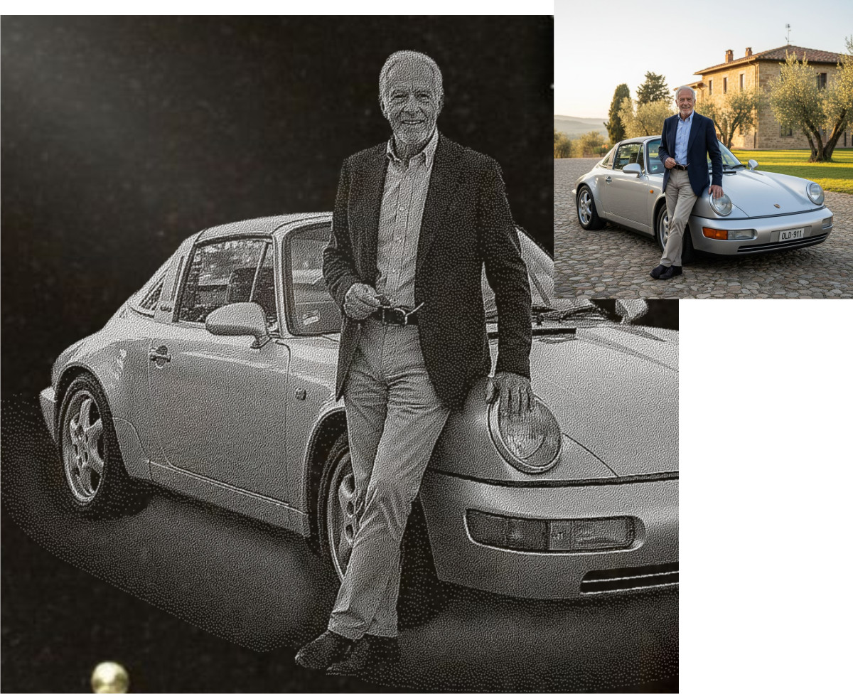 gravure de photo sur le granit