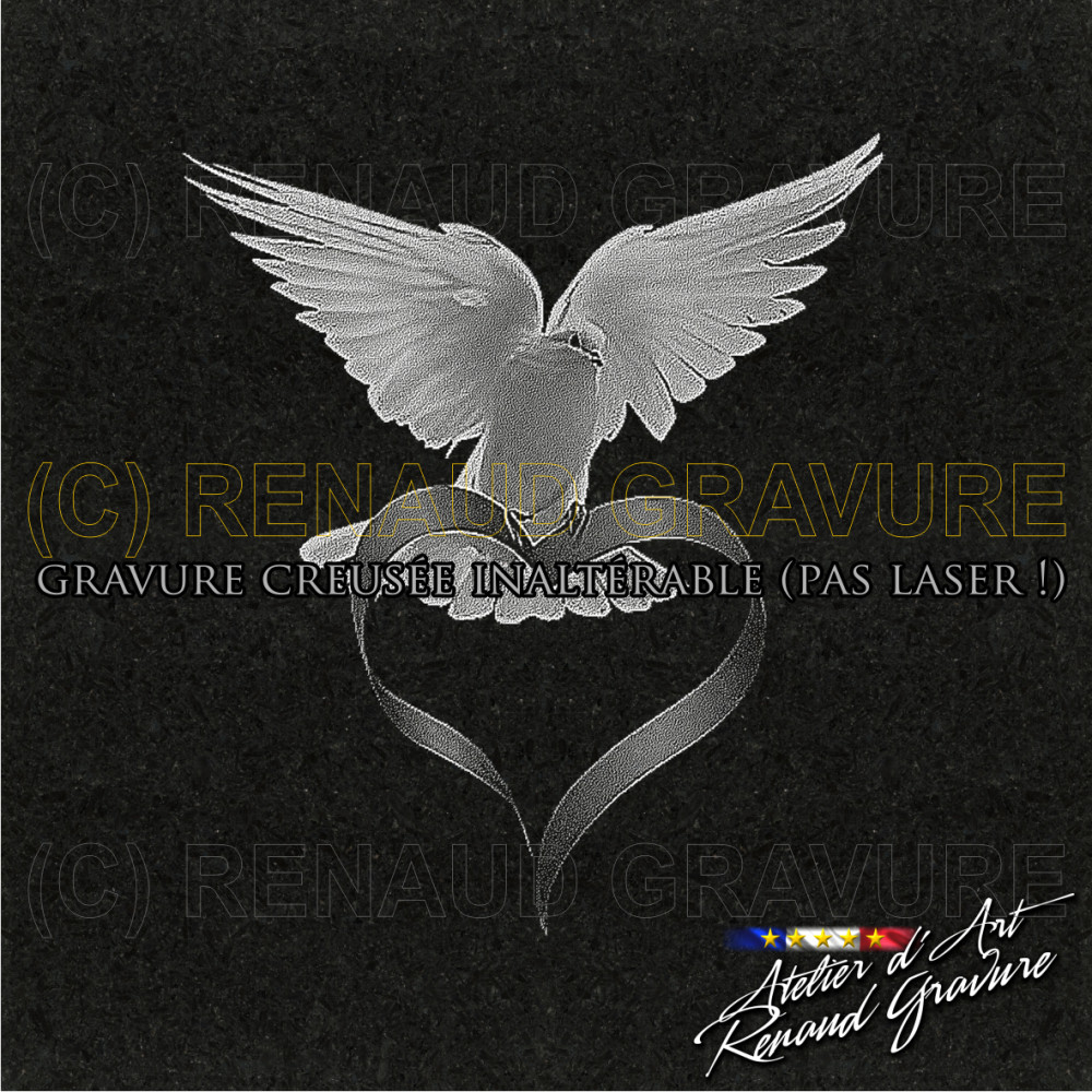 motif colombe pour personnaliser votre plaque funéraire