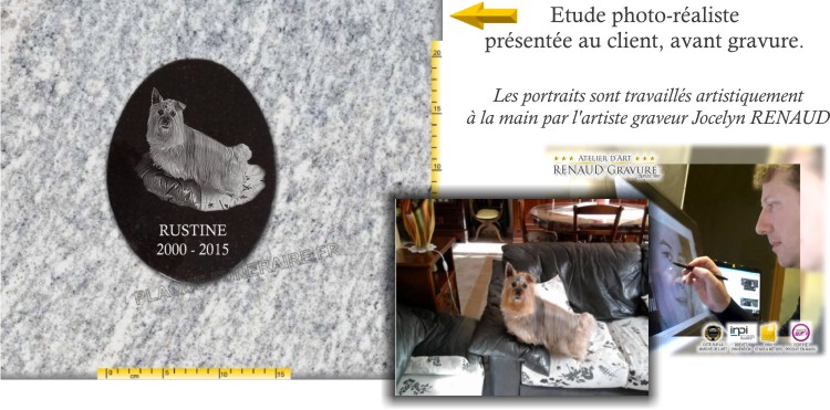 Dessin Plaque tombale pour chien