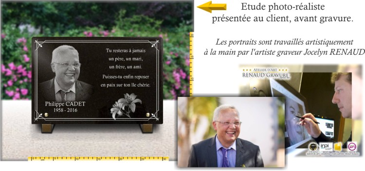 Dessin Plaque funeraire avec portrait