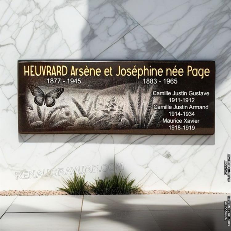 Plaque columbarium à coller | RENAUD GRAVURE
