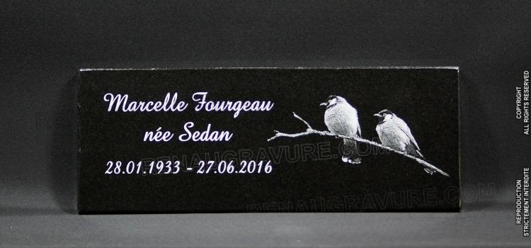 Plaque funéraire columbarium oiseaux