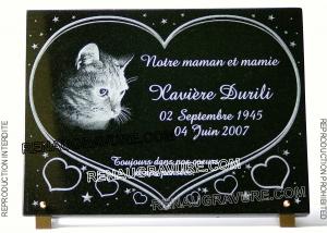 Plaque coeurs et chat