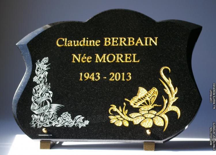 Plaque funéraire personnalisée avec photo Mercey