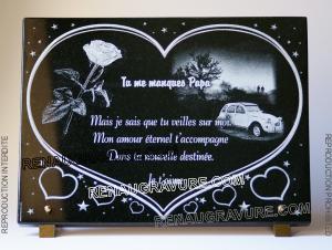 Plaque coeur + citroen 2cv