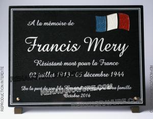 plaque mortuaire ancien combattant