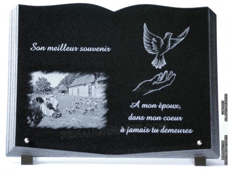 Plaque memorial shape book with dove