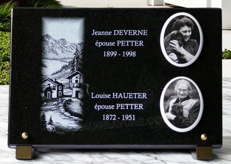 Plaque mortuaire, photo porcelaine