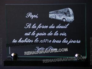 Plaque funéraire camion autobus, autocar, bus