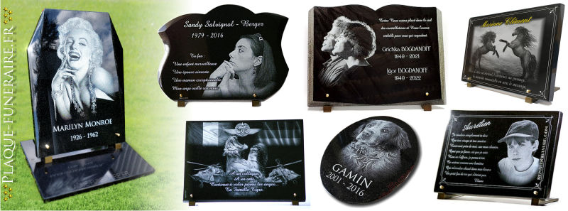 Plaques funéraires personnalisées avec photo gravée