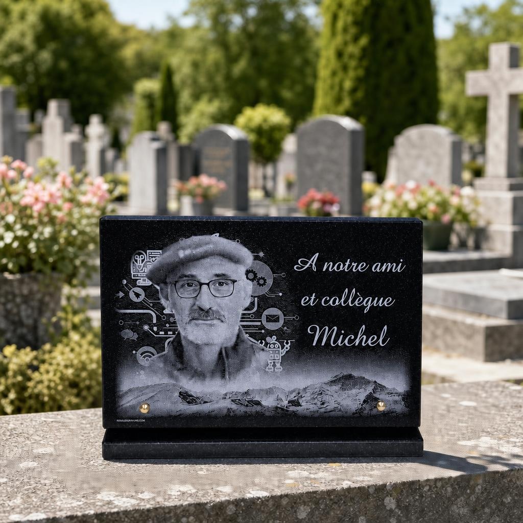 Plaque funéraire personnalisée pour un ami et collègue