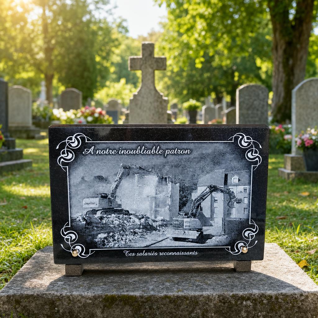 Plaque funéraire personnalisée pour un patron inoubliable