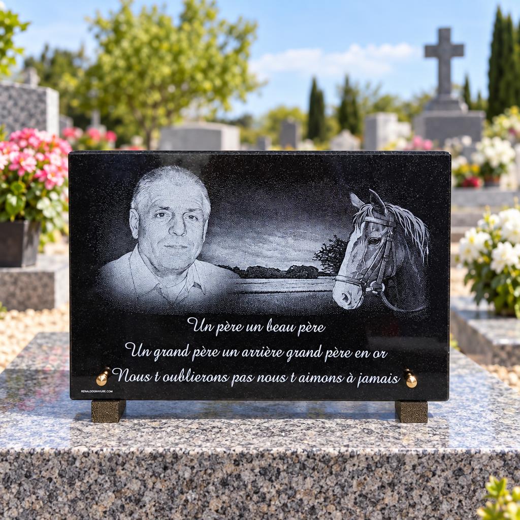 Plaque funéraire avec portrait et cheval