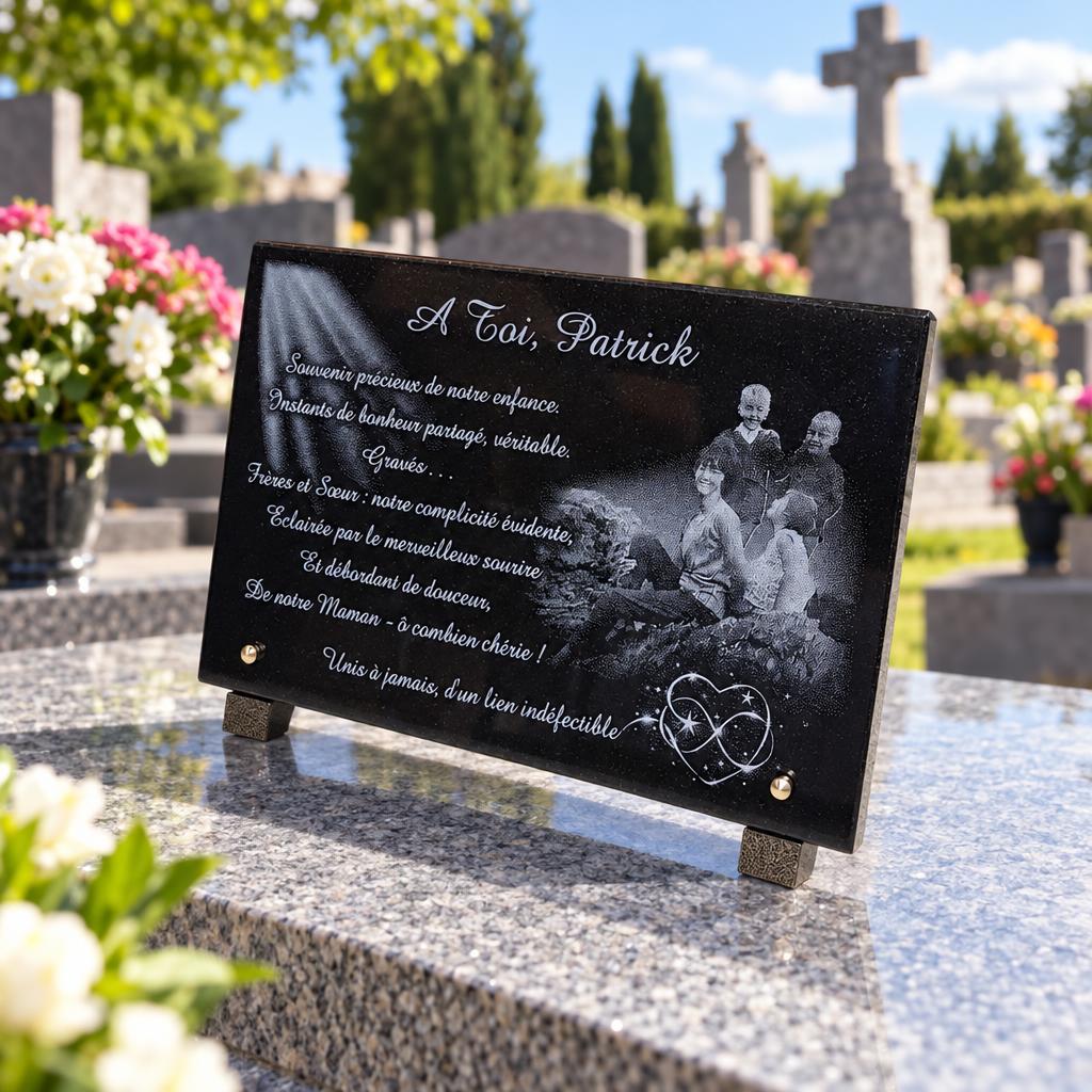 Plaque funéraire personnalisée à la mémoire de Patrick