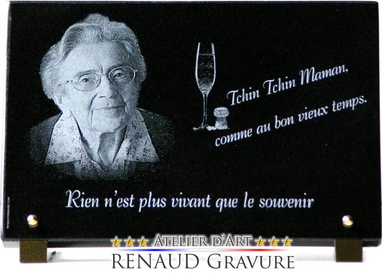 Plaque mortuaire en granit 30x20cm