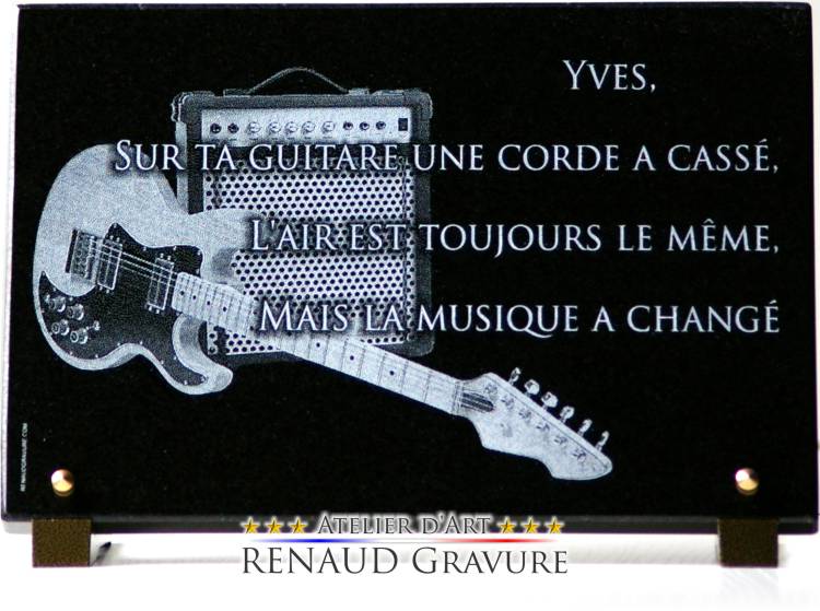 Dessin grav Guitare et ampli rock