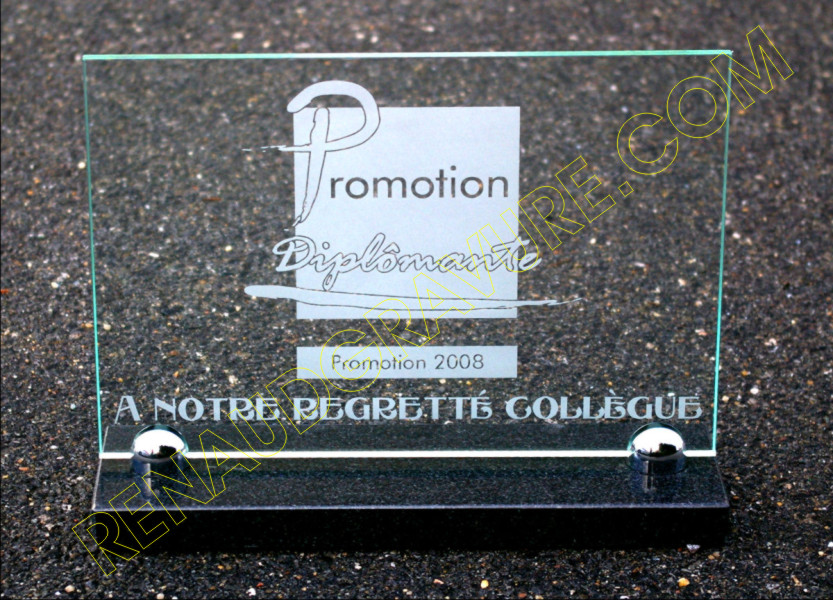 Plaque funéraire personnalisée en verre