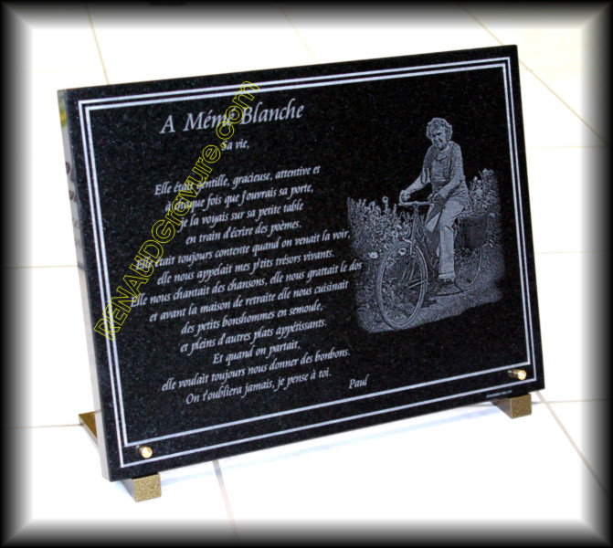 Plaque funeraire vélo