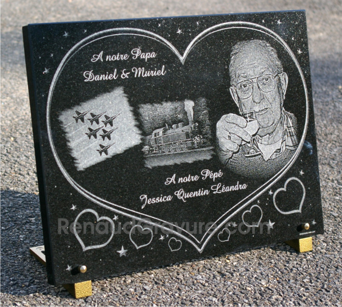 Plaque funéraire en granit