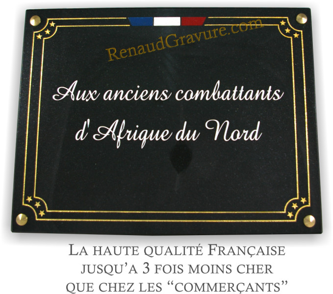 Plaque anciens combattants d'afrique du nord